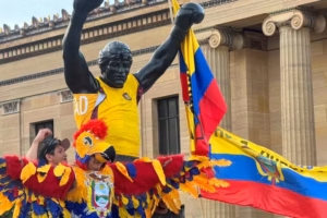 Ecuadorian World Cup fans try to break the ‘Rocky curse’ after a fan travels thousands of miles with a handmade jersey for the Italian Stallion