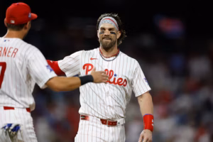 Bryce Harper takes Phillies’ leadoff spot with Trea Turner taking the day off; Brad Keller rejoins the team
