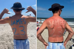 This Delco man sunburned LeBron James’ jersey into his back in Sea Isle. He called it an act of ‘Philly toughness’