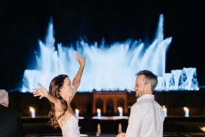 A couple celebrated a gender reveal with a dazzling light show at Longwood Gardens