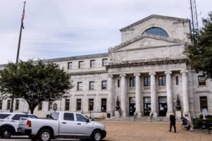 A Delco judge is weighing the fate of a firefighter accused of making racist threats