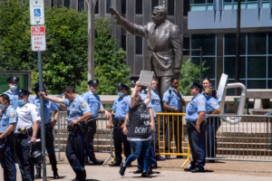 The Frank Rizzo statue is repaired, and the search for a new location is underway