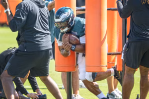 Eagles practice observations: Saquon Barkley ramps up, Elijah Moore scores and defense should play in Baltimore
