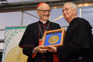 At Villanova’s sustainability medal ceremony, people were ‘watching and waiting and praying’ for Pope Leo